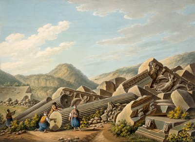 Ruins of a Roman temple at Ephesus by Gaetano Mercati